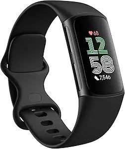 Fitbit Charge 6 Fitness Tracker (Bundle) - Black/Obsidian - Heart Rate, GPS, Sleep & Stress Tracking + Fast Charger, & Cleaning Cloth