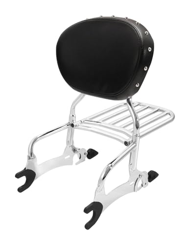 Motorrad-Gepäckträger Für Indian Für Challenger 2020 2021 2022 Motorrad Sissy Bar Gepäckträger Rückenlehne Zubehör(Black-Chrome)