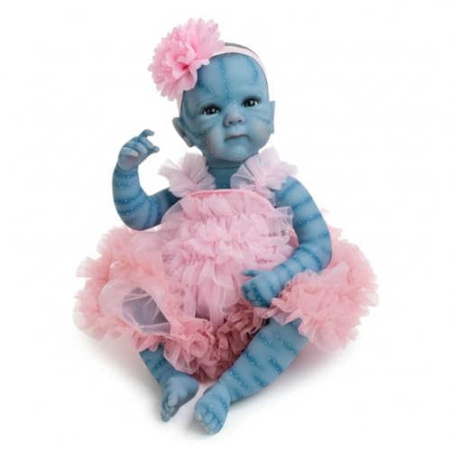 Muñeca Reborn Bettie 46 cm con cabello pintado y chupete magnético miniatura 5