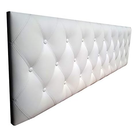 ONEK-DECCO Cabecero de Cama tapizado con Polipiel Modelo Dallas Costura Vista Hilo Blanco (150X70, MARRÓN) Cover