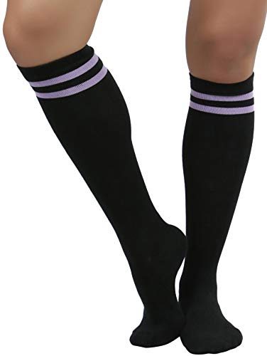 Image of ToBeInStyle Women's Knee High Socks with Striped Top