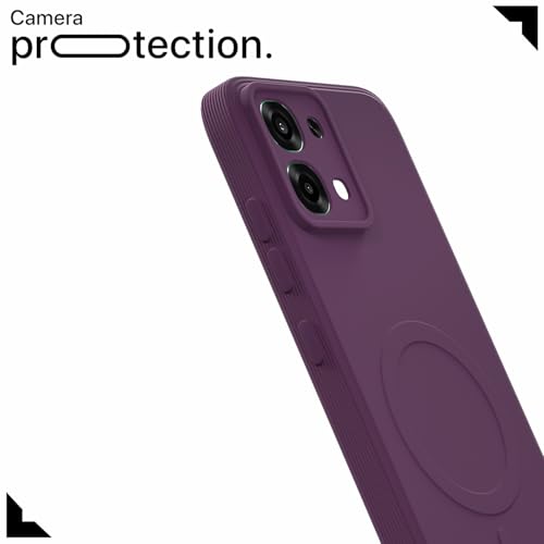 Image of Pikkme Back Cover for Oppo F31 5G / Oppo F33 5G Soft Matte Silicone Mag-Safe Design (Mag-Safe Not Support) Camera Protection | Slim Fit Bumper Cover (Purple)