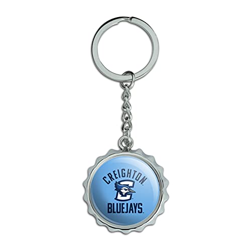 Creighton University Bluejays Keychain Chrome Plated Metal Pop Cap Bottle Opener