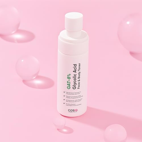 Image of COS-IQ 8% Glycolic Acid Toner, Glowing & Even Skin Tone, Women & Men, 100ml | Exfoliates & Brightens For Face & Body, Reduces Tan & Dullness, Alcohol-Free, Use 2-3 Times Weekly At Night