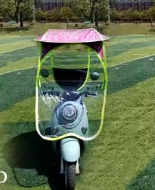 Image of Folding Motorcycle Canopy, Motorbike Sun Visor, Shade Tent, Umbrella, Windshield & Rain Cover (Pink) - Universal Fit, Foldable, UV & Weather Protection (Pink).