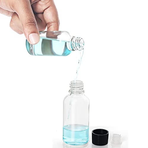 Belle Vous Mini Bouteille (Lot de 30) - Bouteilles Miniatures Réutilisables 30ml Vides en Verre avec Bouchons À Vis Noirs - Versement et Remplissage Facile - Mignonnettes pour Mariages et Fêtes - Image 5
