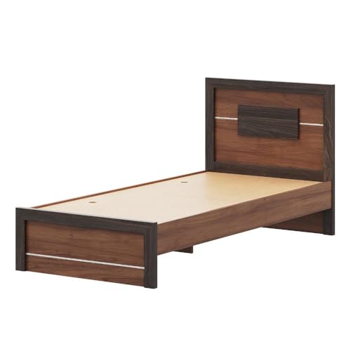 Image of Wakefit Bed | 3 Yr Warranty | Single Size Bed, Non-Storage, Sturdy Construction, Density: 680-750 kg /m, Termite & Borer Resistant, Fits Mattresses Up to 8 inches (Nyra 78 x 36 - Columbian Walnut)