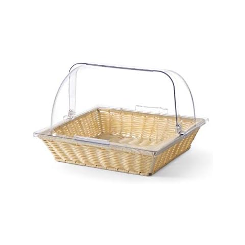 HENDI Brotkorb, mit Rolltop-Deckel, Brotkasten, Brotkorb, Brotbox, 365x335x(H)245mm, Polypropylen, Polycarbonat Cover