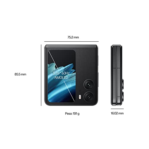 Ficha técnica OPPO Find N2 Flip Auriculares Enco Free2 Teléfono móvil Plegable 8GB 256GB 5G Cámara 50 8 MP Pantalla Externa Gigante Batería 4300mAh Carga Rápida SuperVOOC 44W Dual Nano SIM Negro - Fernando Cortés