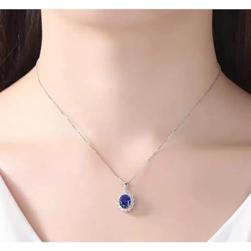Collier bleu saphir en argent 925, bijou d'exception - 4