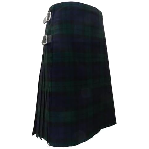 UT Kilts Premium Wool Kilt for Men, 16 oz Wool Traditional Scottish Kilt, Universal Tartan, with 3 Buckle Straps & A Double Fringed Apron (Size 42-43, Black Watch) Cover