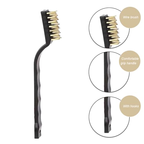 Foto von Drahtbürsten, 3 Stück Messing Drahtbürste, Mini Drahtbürste, Rost Drahtbürste, Klein Drahtbürsten für die Reinigung von Schweißschlacken, Schmutz und Rost