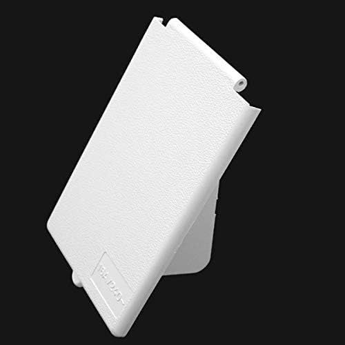CR-MOESANCO® Tapa Recambio Toma CEE17 Caravana | Protector Exterior Enchufe 16x10cm Blanco | Compatible con Clavija Giratoria Autocaravana y Camper | Incluye Pasadores de Montaje
