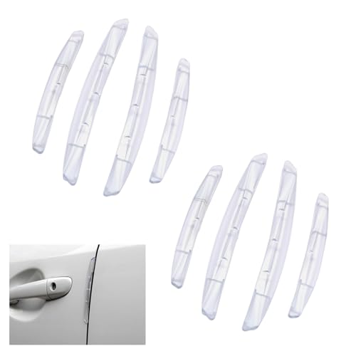 SIXHAOBU Auto Gummi Türkantenschoner 8 Stück Autotürkantenschutz Transparent Anti Kratzer Dekorative Streifen für Rückspiegel Türen Türgriff