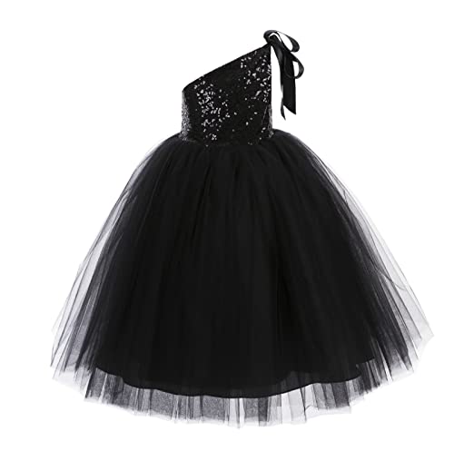 ekidsbridal One-Shoulder Sequin Tutu Junior Flower Girl Dresses Princess Dresses 182