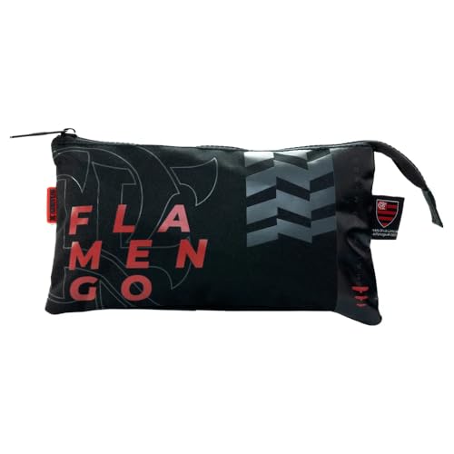 Xeryus Estojo Flamengo Duplo Escolar Preto