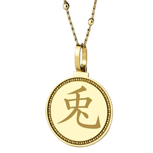 Collier dragon en argent 925 plaqué or avec pendentif rond 28 mm LK_ENGP_0569