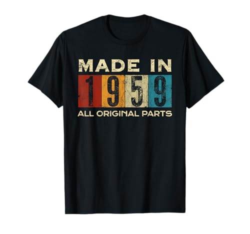 Retro 1959 Todas las piezas originales Vintage Made in 1959 Hombres Mujeres Camiseta