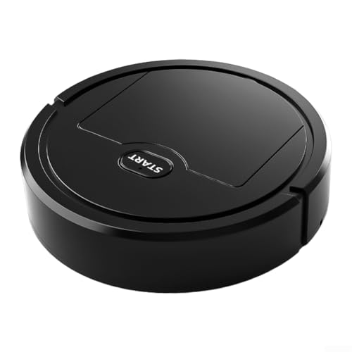 AugustknowU Robot aspirador 3 en 1 recargable por USB con doble cepillo, detección de obstáculos y función de fregado para mantenimiento diario (negro)