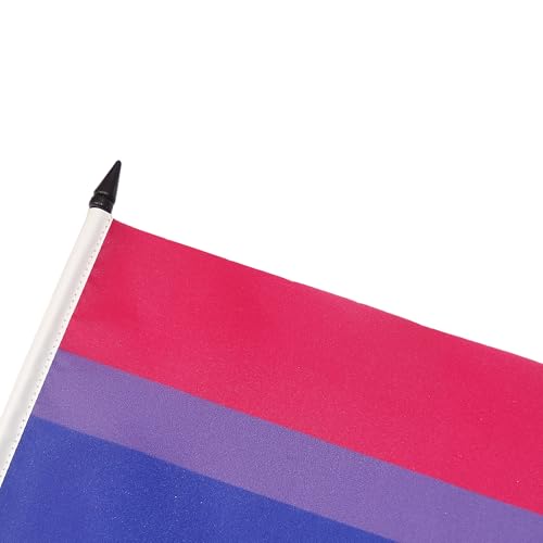 Drapeau de table bisexuel 21x14 cm en polyester résistant avec socle noir
