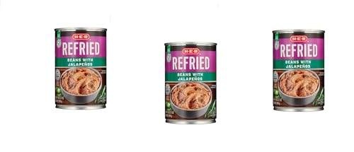 H-E-B Beans 15oz - 3 cans (Refried with Jalapenos)