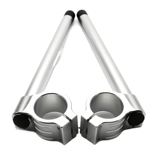Guidon de fourche à clip 37mm en argent CNC pour moto de course