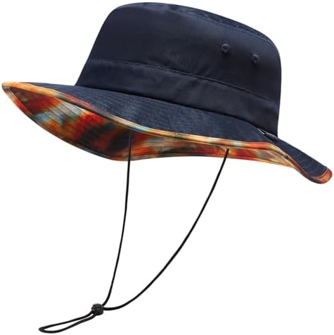 UPF 50+ Foldable Sun Hat Patterned Under Brim Bucket Hats for Summer Hiking Fishing Beach Safari Men Women