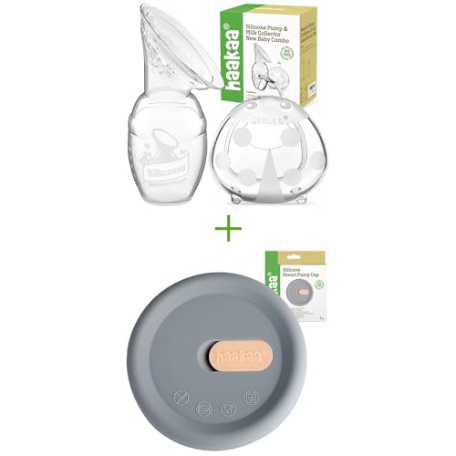 Image of haakaa Manual Breast Pump 4oz/100ml and Ladybug Milk Collector 2.5oz/75ml and Silicone Cap Combo