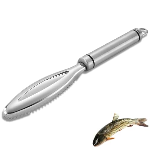 Fish Scaler Tool Stainless Steel Fish Scaler Remover No Mess, Fish Scale Remover Stainless Steel Sawtooth Easily Remove Fish Scales-Cleaning Brush Scraper for Chef and Home