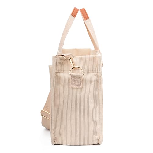 Corduroy Crossbody Bag for Women Tote Bag with Pockets Square