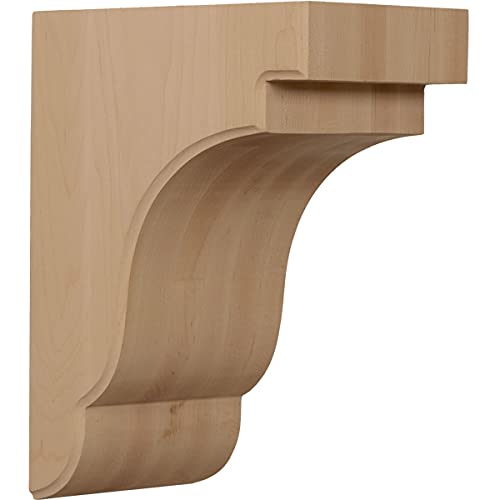 Ekena Millwork BKTW05X09X11BERW 5 1/4-Inch W by 8 1/2-Inch D by 11-Inch H Bedford Bracket, Rubber Wood