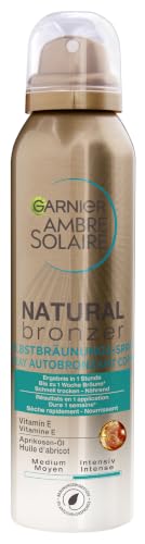 Garnier Selbstbräuner für Gesicht und Körper Langanhaltende natürliche Bräune Ambre Solaire Natural Bronzer Selbstbräunungs-Spray 1 x 150 ml
