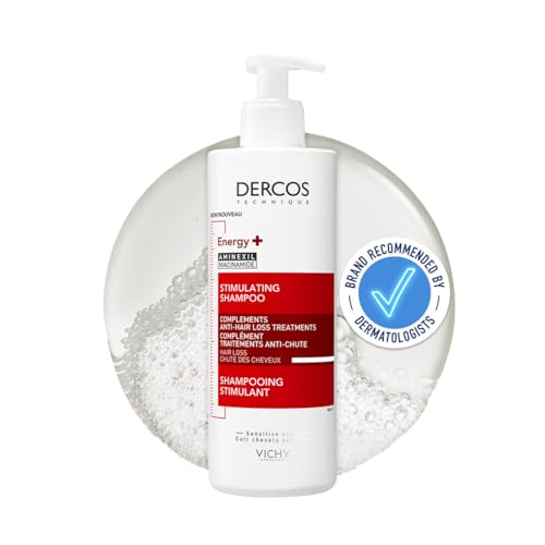 Vichy Dercos Energy+ Anti-Hair Loss Stimulating Shampoo for Damaged Hair, Enriched With Aminexil 390ml