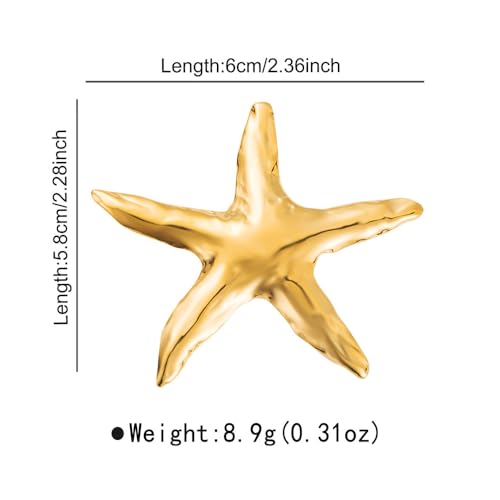 Elegant Gold Plated Ocean Starfish Brooch Pin for Women - Fashionable Marine-Inspired Sea Star Lapel Accessory Perfect for Coastal Style and Gift Giving - Image 6