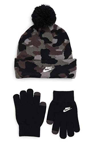 Nike Futura Camo-Print Beanie & Gloves 2 Piece Set (Big Kids)