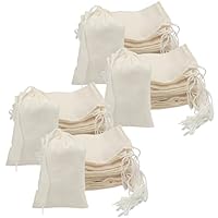 Belle Vous 100er Pack Natur Baumwollbeutel mit Kordelzug - Stoffbeutel Klein 10 x 15 cm - Wiederverwendbare Stoffbeutel zum Bemalen - Hochzeits-, Party- & Bastelbeutel