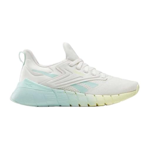 Reebok Women's Nano Gym Sneaker, Chalk/Yellow Haze/Glitch Aqua, 10.5 US
