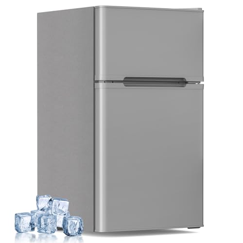 Image of Electactic 3.2 Cu.Ft Mini Fridge with Freezer for Bedroom, Office, Grey