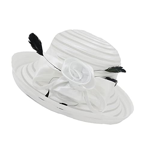 Chapeau tulle élégant FOMIYES capeline grand bord accessoire cheveux pour fête mariage et plage