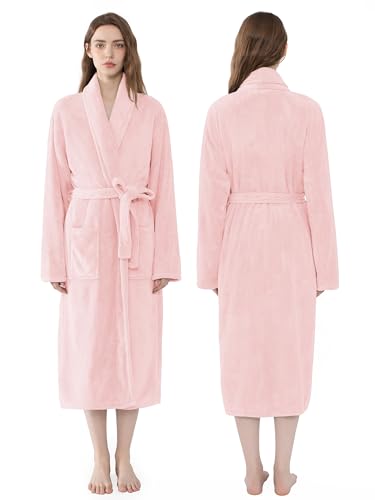 Image of Soft Robe For Women,Warm Plush Bath Robes Female,Spa Towel After Shower Lightweight Long Bathrobe