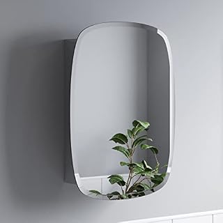 Artis Single Door Bathroom Mirror Cabinet Cupboard Stainless Steel Wall Mounted Mirror Sliding Non Illuminated 450 x 600mm