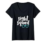 Damen Optometry Office Sight Squad Spruch / Augenprüfung T-Shirt mit V-Ausschnitt