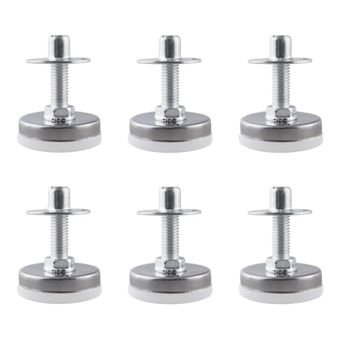 Maxmoral 6pcs Adjustable Leg Levelers Furniture Leveling Feet M6 Thread Heavy Duty Couch Table Chair Leveling Feet for Indoor, Outdoors