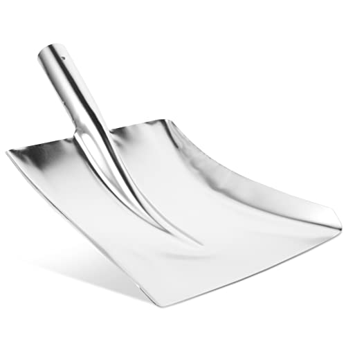 Mikikit Cleaning Supplies Square Hand Shovel Snow Shovel Pusher Rustless Lightweight Metal Dust Pan for Home