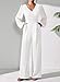 Pink Queen White Jumpsuit for Women Dressy V Neck Wide Leg Long Pants Romper Formal One Piece Outfits S