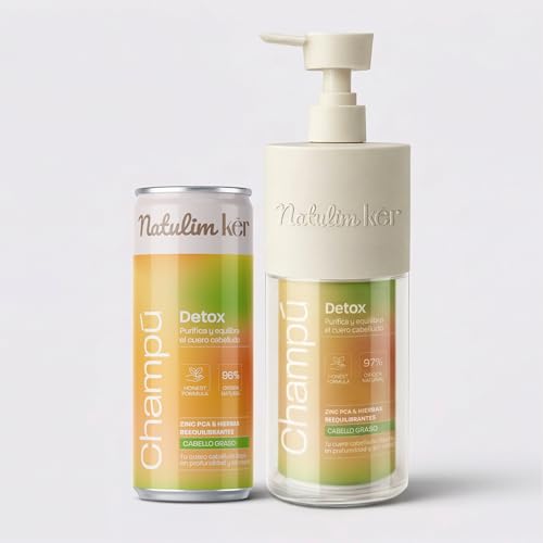 Natulim Kēr Champú Detox para Cabello Graso - Limpieza Profunda y Control de Grasa - Con Zinc PCA y Extractos Vegetales - Cuidado del Cuero Cabelludo - Cabello Fresco, Ligero y Revitalizado - 330 ml.