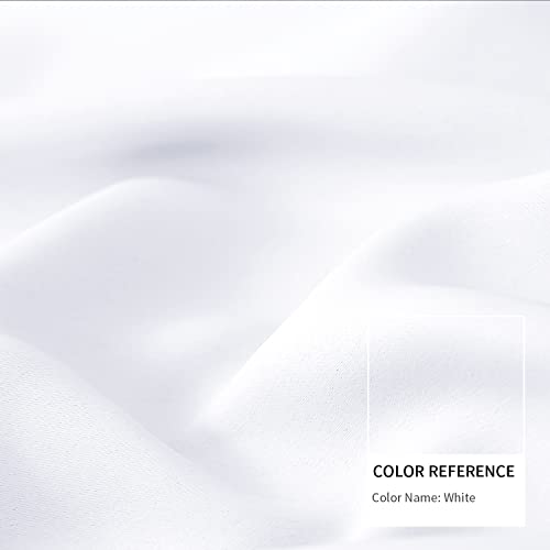 Bgment Rod Pocket White Curtains 45 Inches Length - Privacy Protection Short Window Treatment Curtains For Kithchen Home Decor, 2 Panels, Pure White, 42 X 45 Inch #TOP1