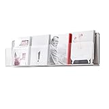 40 60 80 100 120 cm de Ancho Soporte para folletos, Soporte de información acrílico montado en la Pared para áreas de hostelería, revistas, informes, cómics y revistas (Color: Transparente, tamaño: