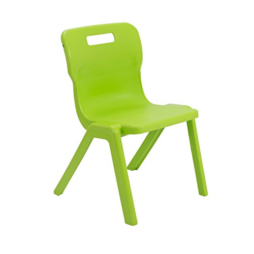 Titan One Piece Classroom Chair, Plastic, Lime Green, Size 5 for Ages 9-13 Years