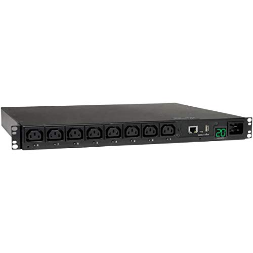 Tripp Lite Switched PDU, 8 Outlets (8 C13), C20/L6-20P Input, 8 ft. Cord, 3.3-3.8kW, 1U Rack-Mount Single-Phase PDU (PDUMH20HVNET)